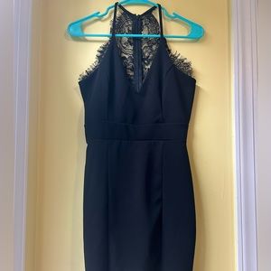 black midi length dress